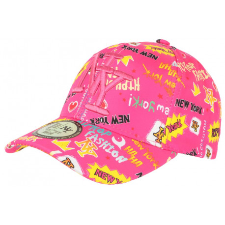 Casquette Enfant Rose et Jaune Originale NY Baseball Crown de 7 a 11 ans ANCIENNES COLLECTIONS divers