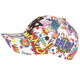 Casquette Enfant Blanche et Violette Streetwear NY Baseball Crack de 7 a 11 ans Casquette Enfant Hip Hop Honour