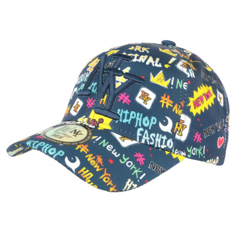 Casquette NY Bleu Marine et Jaune Fashion Streetwear Baseball Crown ANCIENNES COLLECTIONS divers