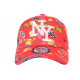 Casquette NY Rouge et Jaune Fashion Streetwear Baseball Crown CASQUETTES Hip Hop Honour