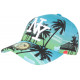 Casquette NY Bleue et Verte Tropicale Palmiers Paradise Baseball ANCIENNES COLLECTIONS divers