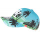 Casquette NY Bleue et Verte Tropicale Palmiers Paradise Baseball ANCIENNES COLLECTIONS divers