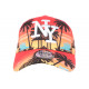 Casquette NY Orange Tropicale Design Palmiers Paradise Baseball ANCIENNES COLLECTIONS divers