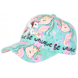 Casquette Enfant Licorne Verte et Rose Baseball Be Unique Casquette Enfant Hip Hop Honour