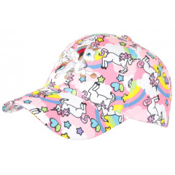 Casquette Enfant Licorne Rose et Blanche Print Fashion Baseball Kelfy Casquette Enfant Hip Hop Honour