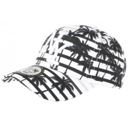 Casquette Enfant Blanche et Noire Graphisme Cocotiers Baseball NY Maldyv 7 a 12 ans Casquette Enfant Hip Hop Honour