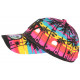 Casquette NY Orange et Bleue Tropical Palmiers Sunrise Baseball ANCIENNES COLLECTIONS divers