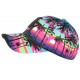 Casquette NY Violette et Bleue Tropical Palmiers Sunset Baseball ANCIENNES COLLECTIONS divers