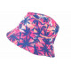 Chapeau Bob NY Rose et Bleu Tropical Print Palmier Hawai BOB Hip Hop Honour