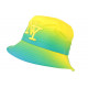 Chapeau Bob NY Jaune Fluo et Turquoise Fashion Streetwear Renbo ANCIENNES COLLECTIONS divers