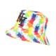 Chapeau Bob NY Blanc et Rouge Patchwork Original Arlyq BOB Hip Hop Honour