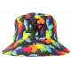 Chapeau Bob NY Noir et Rouge Patchwork Original Arlyq BOB Hip Hop Honour