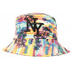 Chapeau Bob NY Vert et Jaune Tropical Streetwear Sunrise BOB Hip Hop Honour