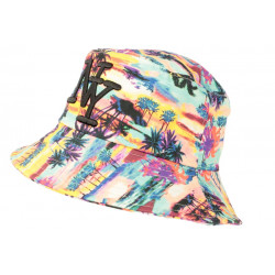 Chapeau Bob NY Vert et Jaune Tropical Streetwear Sunrise BOB Hip Hop Honour