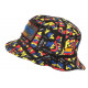 Chapeau Bob Plata o Plomo Noir et Bleu Colombia Streetwear Fashion BOB SKR