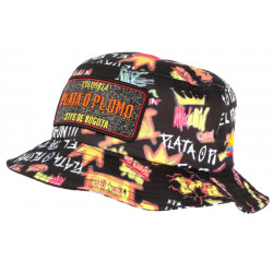 Chapeau Bob Plata o Plomo Orange et Noir Bogota Streetwear Fashion BOB SKR