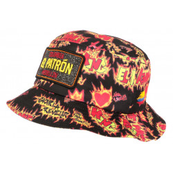 Chapeau Bob El Patron Noir et Rouge Colombia Streetwear Fashion Medellin BOB SKR