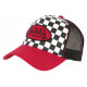 Casquette Von Dutch Rouge et Noire Damier Square Baseball CASQUETTES VON DUTCH