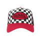 Casquette Von Dutch Rouge et Noire Damier Square Baseball CASQUETTES VON DUTCH