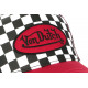 Casquette Von Dutch Rouge et Noire Damier Square Baseball CASQUETTES VON DUTCH