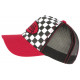 Casquette Von Dutch Rouge et Noire Damier Square Baseball CASQUETTES VON DUTCH