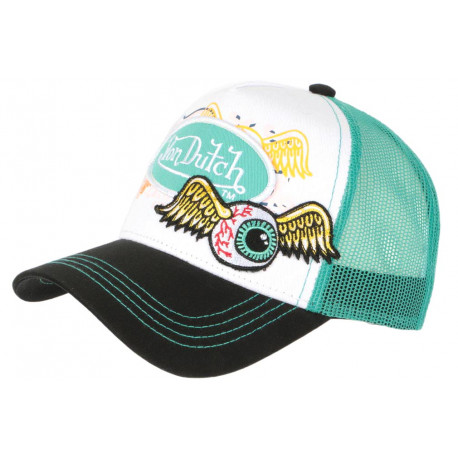 Casquette Von Dutch Verte et Blanche Eye Ball Filet Baseball CASQUETTES VON DUTCH