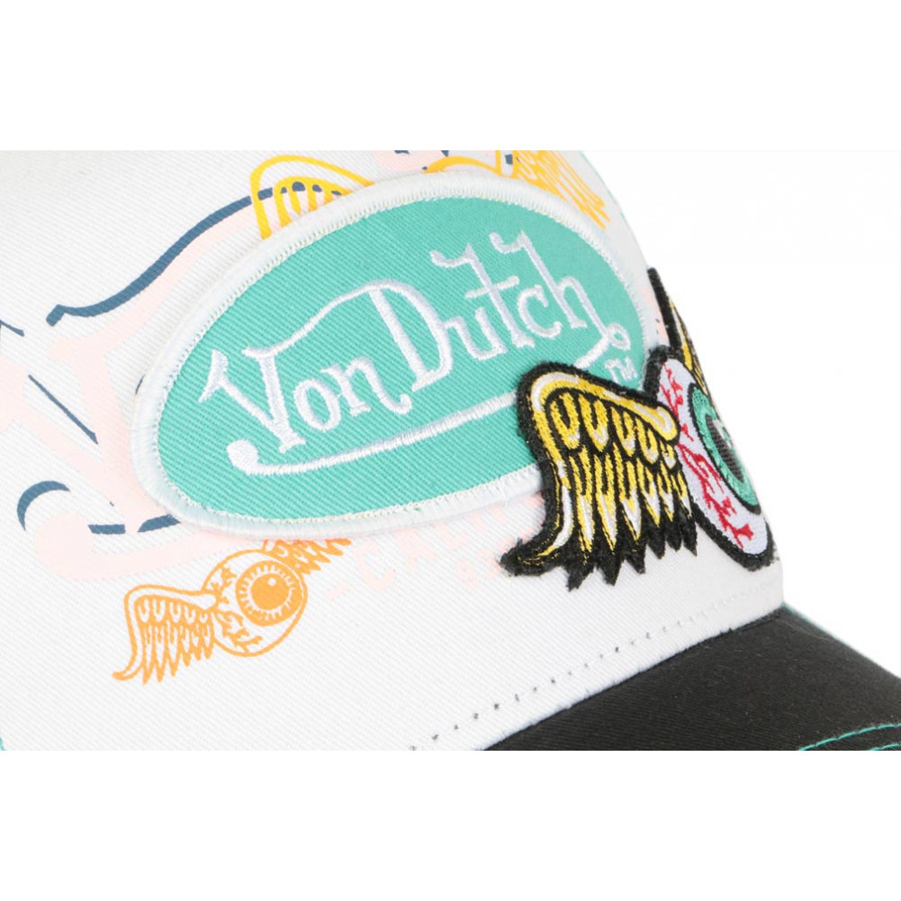 Casquette Von Dutch baseball avec filet High Blanc et Bleu - Von Dutch