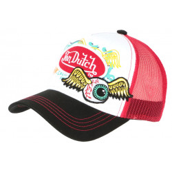 Casquette Von Dutch Rouge et Blanche Eye Ball Trucker Baseball CASQUETTES VON DUTCH