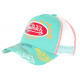 Casquette Von Dutch Vert Turquoise Print Custom Filet Baseball ANCIENNES COLLECTIONS divers