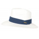 Chapeau de Paille Blanc Ceinture Bleue Classe et Tendance Théo CHAPEAUX Léon montane