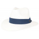 Chapeau de Paille Blanc Ceinture Bleue Classe et Tendance Théo CHAPEAUX Léon montane