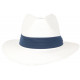 Chapeau de Paille Blanc Ceinture Bleue Classe et Tendance Théo CHAPEAUX Léon montane