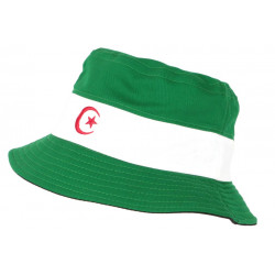 Chapeau Bob Algerie Vert et Blanc Reversible Noir en coton BOB Nyls Création