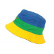 Chapeau Bob Berbere Bleu Vert et Jaune Reversible Noir en coton BOB Nyls Création