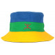 Chapeau Bob Berbere Bleu Vert et Jaune Reversible Noir en coton BOB Nyls Création