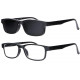 Lunettes de Lecture Solaires Clipsables Noires Rectangles Kyna Lunettes Loupe Solaire New Time