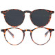 Lunettes de Lecture Solaires Clip Aimante Marrons Rondes Syna Lunettes Loupe Solaire New Time