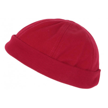 Bonnet Docker rouge mode, bonnet court en coton homme femme livré 48h!