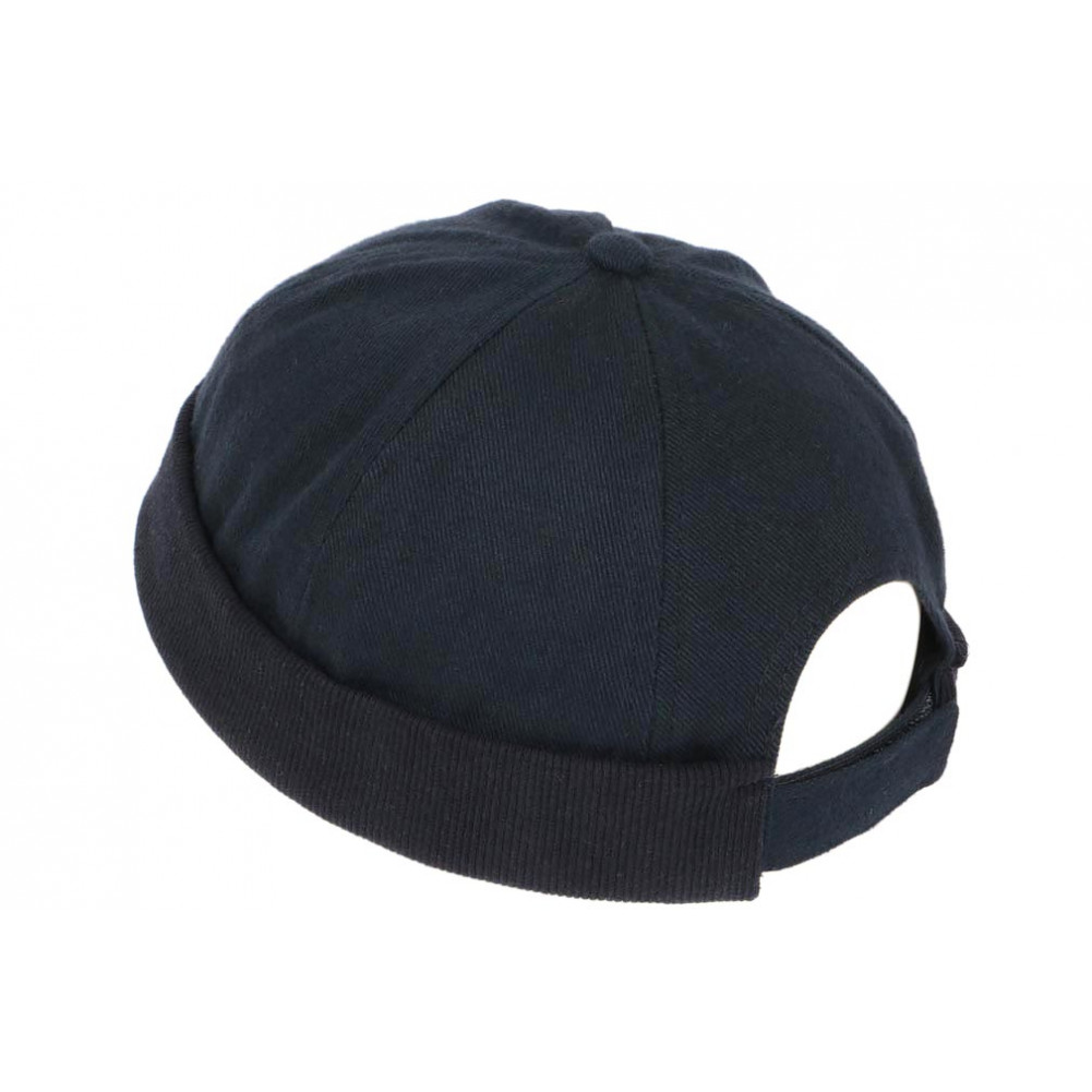 Homme - Bonnet fin Luxe Bleu Marine Carbone