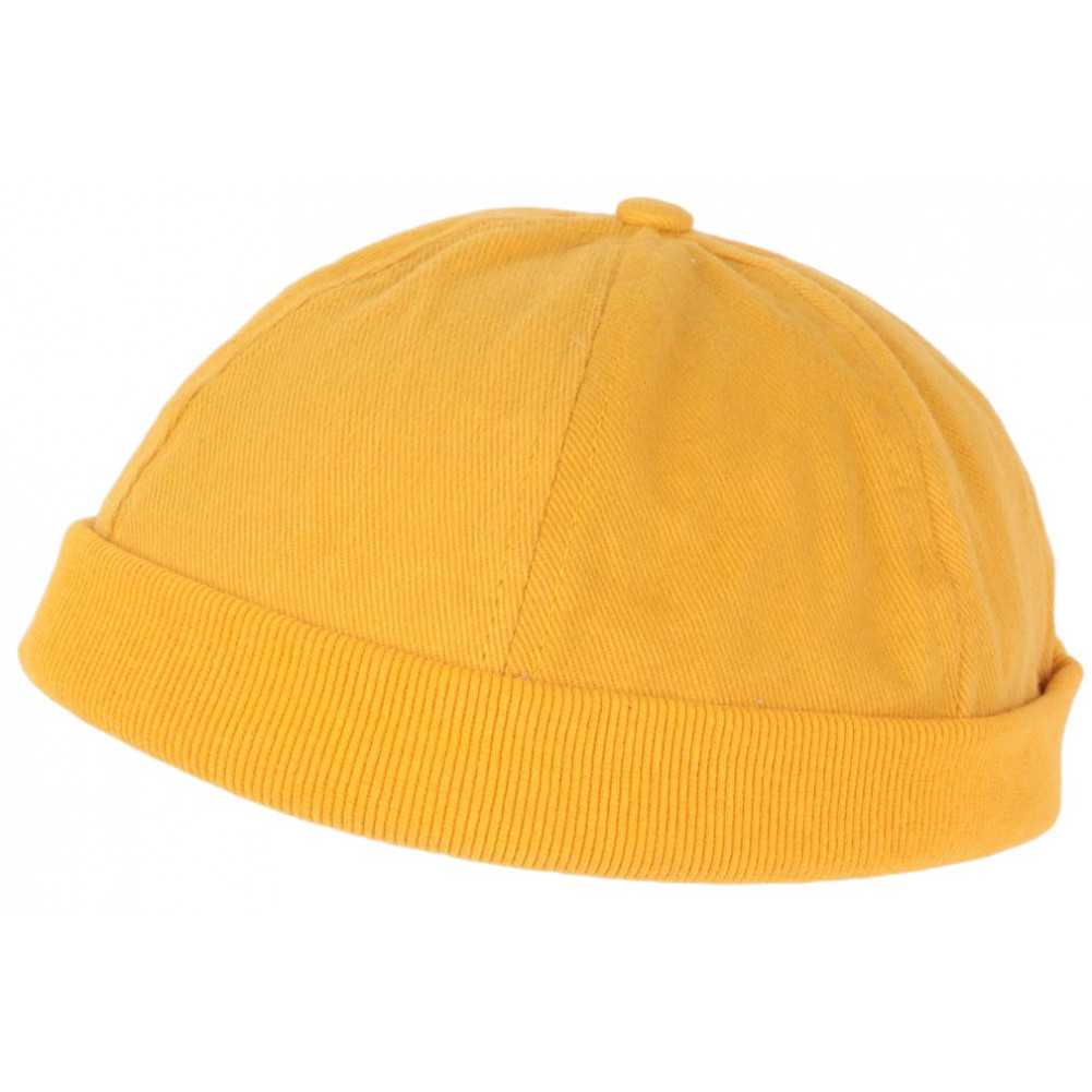 Bonnet marin jaune en coton, bonnet docker homme et femme livré en 48h