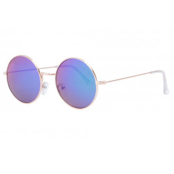 Lunettes Soleil Rondes Miroir Bleu et Dorees homme femme Klom LUNETTES SOLEIL Eye Wear