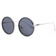 Grandes Lunettes Soleil Rondes Noires Monture Argent homme femme Olky LUNETTES SOLEIL Eye Wear