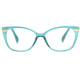 Lunettes Loupe Oeil de Chat Turquoises et Dorees Femme Fashion Sara Lunettes Loupes Proloupe