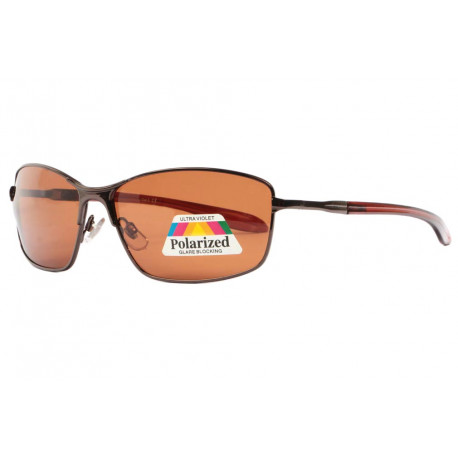 Lunettes Polarisees Marrons Metal Design Sport Feck LUNETTES SOLEIL Eye Wear