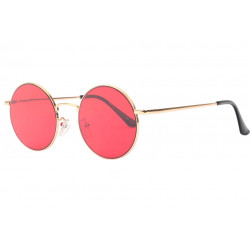 Lunettes de Soleil Ronde Rouges et Dorees tendance Obladi LUNETTES SOLEIL Eye Wear