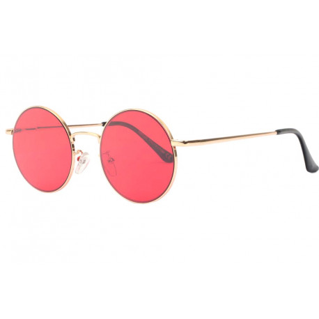 Lunettes de Soleil Ronde Rouges et Dorees tendance Obladi LUNETTES SOLEIL Eye Wear