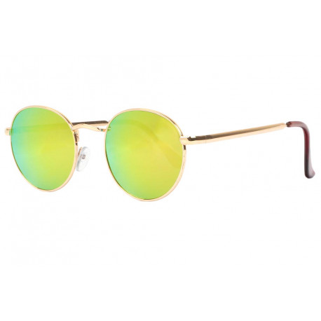 Lunettes de soleil Miroir Rondes Jaunes Tendance Folky LUNETTES SOLEIL Eye Wear