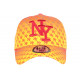 Casquette NY Orange Streetwear Fashion Print New York Baseball Avenue CASQUETTES Hip Hop Honour