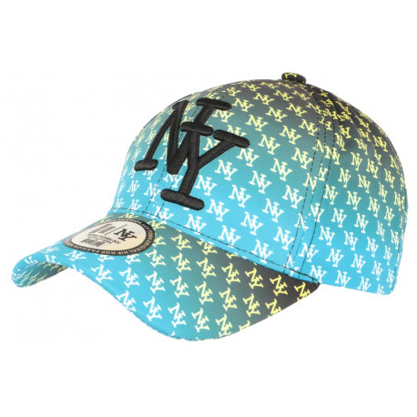 Casquette NY Bleue et Jaune Streetwear Print New York Baseball Avenue CASQUETTES Hip Hop Honour