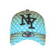 Casquette NY Bleue et Jaune Streetwear Print New York Baseball Avenue CASQUETTES Hip Hop Honour